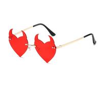 BTHRORO Diavolo Occhiali da Sole Senza Montatura Occhiali da sole per Halloween Divertenti occhiali di fantasia Cosplay Rave Eyewea