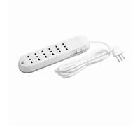 BTI3636DB Multipresa SLIM6 bipasso con interruttore safe e cavo - bianca