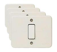 BTicino 1101N Serie Domino Deviatore Unipolare, 6 A, 1300 W, Avorio (Confezione da 4)