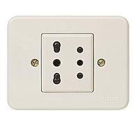 Bticino 1266N Serie Domino 2 Poli E Terra, 10 A E Presa Bipasso, 6 A, 3500 W, Av