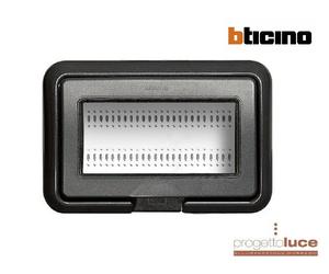 BTICINO 24604L PLACCA STAGNO IP55 GRIGIO ANTRACITE LIVING 4 POSTI CALOTTA