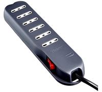 BTicino 3631GB Ciabatta Multipresa a 6 Uscite Bipasso con Interruttore Luminoso, 3500 W, 250 V, Nero