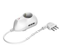 Prolunga 3m BTRE Safe Con Interruttore 2 Prese 10A/Schuko BTicino 3632DB Bianca