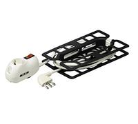 BTicino 3633DB Prolunga Domestica BTRE 2 P+T, 3x1,5 mmq, 2 Prese Bipasso 10/16A e 1 Presa Tedesca P30, Interruttore Luminoso, 3 m, Bianco
