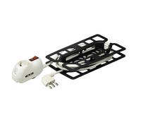 BTicino 3633DB Prolunga Domestica BTRE 2 P+T, 3x1,5 mmq, 2 Prese Bipasso 10/16A e 1 Presa Tedesca P30, Interruttore Luminoso, 3 m, Bianco