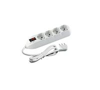 BTicino 3680DBF Ciabatta Multipresa Poker, 4 Prese Universali con Interruttore Luminoso e Salvafulmine, 3500 W, 250 V, Bianco