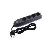 BTICINO Ciabatta Multipresa Elettrica Poker 4 Posti, 4 Prese Polivalenti (Schuko 10/16A e Bipasso), Ciabatta Elettrica con Interruttore, Cavo 1,5m Spina 16A, Salvaspazio, Robusta e Professionale, Nero