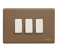 Bticino 503/3/BR Placca Magic 3 posti, Bronzo