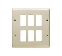 BTICINO 506/6 PLACCA 6 POSTI (3+3) IN ALLUMINIO CON VITI PER SCATOLA 506R