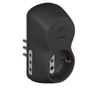 BTICINO Adattatore Advance B3, con Presa Schuko Standard Tedesco, USB C, 2 Pre