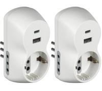BTICINO Adattatore Advance B3, con Presa Schuko Standard Tedesco, USB C, 2 Prese 10A, Spina Piccola 10A, Presa Multipla, Potenza Fino a 1500W, Multi Adattatore Versatile, Colore Bianco, S3613DAC