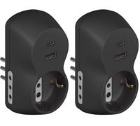 BTICINO Adattatore Advance B3, con Presa Schuko Standard Tedesco, USB C, 2 Prese 10A, Spina Piccola 10A, Presa Multipla, Potenza Fino a 1500W, Multi Adattatore Versatile, Colore Antracite, S3613GAC