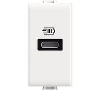 Bticino AM4192C Caricatore USB con un ingresso di tipo C, da installare nella placca Matix, per ricaricare un dispositivo elettronico fino a 20W, 1 posto, bianco