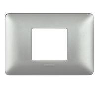 Placca bticino matix silver a 2 moduli per 3 posti AM4819MSL