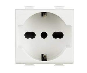 BTICINO AM5440/16 PRESA SCHUKO TEDESCO-STANDARD ITALIANA 10/16A 2P+T 2 MODULI BIANCO MATIX KIT 5 PEZZI