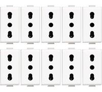 Bticino ASTAM5180 Presa Bipasso Standard Italia, Kit 10 Pezzi, Colore Bianco