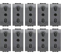Kit 10 Pezzi Presa Bipasso ITA 2P+T 10/16 A Living Light Nero BTicino ASTL4180