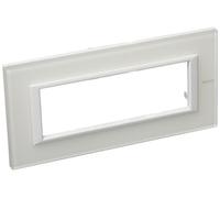 Placca Classic 6M vetro bianco Bticino Axolute HA4806VBB