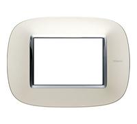 BTicino Axolute HB4803SAN Placca 3 Moduli, Argento