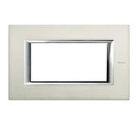 Placca Classic 4M alluminio spazzolato Bticino Axolute HA4804XC