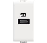 Bticino AM4192C Caricatore USB con un ingresso di tipo C, da installare nella placca Matix, per ricaricare un dispositivo elettronico fino a 20W, 1 posto, bianco