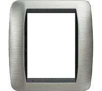 Bticino BTI L4826ACS LIVING INT - PLACCA 3+3P ACCIAIO SPAZZOLATO