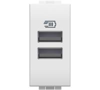 Caricatore USB 2 prese 5V Bianco CARICA CELLULARI Living Light bticino N4191AA N4285C2