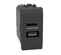 BTICINO Caricatore USB C Livinglight, 20W, 1 modulo, Antracite, L4192AC