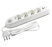 Multipresa BTicino Poker con 4 Prese + 2 Prese Usb e Interruttore di Sicurezza B