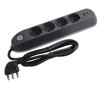 Ciabatta Multipresa 4 Prese Universali + 2 USB A+C Interruttore BTicino 3684GBU