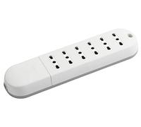 BTICINO Ciabatta Multipresa Elettrica Slim 6 Posti Bipasso 10/16A, Multipresa Senza Cavo, Prese Elettriche Bivalenti compatibili con tutte le Spine Italiane, Salvaspazio, Robusta e Sicura, Bianco