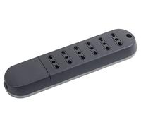 BTICINO Ciabatta Multipresa Elettrica Slim 6 Posti Bipasso 10/16A, Multipresa Senza Cavo, Prese Elettriche Bivalenti compatibili con tutte le Spine Italiane, Salvaspazio, Robusta e Sicura, Nero