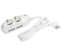 Bticino Ciabatta multipresa Multip.slot 4+2 prese bipasso, 2 Schuko, cavo 1,5 m, Bianco
