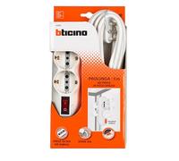 Bticino Ciabatta Multipresa Slot 3696DB5, Multipresa Elettrica 6 Posti, 2 Prese Schuko Standard Tedesco, 4 Prese Bipasso Bivalenti 10/16A, Presa Multipla con Interruttore, Spina Grande 16A, Cavo 5mt