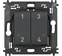 BTICINO Comando 4 Scenari Livinglight L4575CW, Comando Centralizzato per Luci, Tapparelle e Prese Smart, Interruttore WiFi con Batteria, Superficiale, Controllo da Remoto, Automazioni, Smart Home