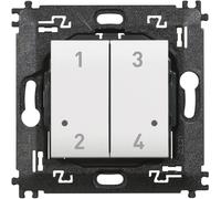 BTICINO Comando 4 Scenari Livinglight N4575CW, Comando Centralizzato per Luci, Tapparelle e Prese Smart, Interruttore WiFi con Batteria, Superficiale, Controllo da Remoto, Automazioni, Smart Home