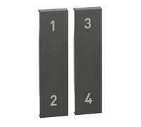 BTICINO Cover per Scenari Living NOW KG37M2, Cover con 1,2,3,4, da Applicare sul Comando 4 Scenari K4575CW, Cover Illuminabile, Completamento Estetico, Semplice da Applicare, 2 Moduli, Made in Italy