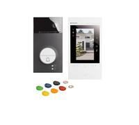BTICINO, Flex'ONE 363950 - Kit Classe 300EOS con Netatmo & Linea 3000 in nero e telecamera esterna Netatmo, Wi-Fi video interno con Alexa integrato, touch screen da 5", App Home+Security, tecnologia a