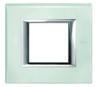 BTICINO HA4802VKA PLACCA RETTANGOLARE 2 MODULI VETRO KRISTALL SERIE AXOLUTE