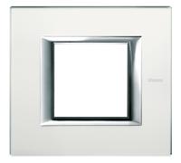 BTICINO HA4802VSA PLACCA RETTANGOLARE 2 MODULI VETRO SPECCHIO ACIDATO AXOLUTE