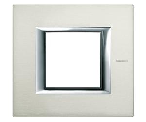 BTICINO HA4802XC PLACCA RETTANGOLARE 2 MODULI ALLUMINIO SPAZZOLATO AXOLUTE