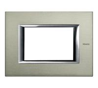 Placca 4 moduli alluminio spazzolato AXOLUTE - BTICINO HA4804XC