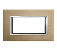 Placca Classic 4M titanio spazzolato Bticino Axolute HA4804NX