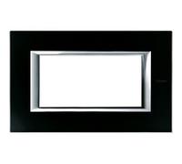 Placca Classic 4M vetro nero notte Bticino Axolute HA4804VNN