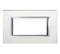 Bticino Placca Classic Axolute HA4804VSA 4 moduli – specchio acidato rettangolare, grigio