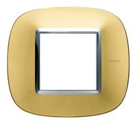 BTICINO HB4802OSN PLACCA ELLITTICA 2 MODULI ORO SATINATO IN METALLO AXOLUTE