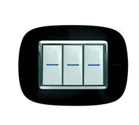 BTICINO HB4803NR AXOLUTE PLACCA ELLITTICA 3 MODULI NERO SOLID