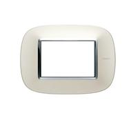 BTICINO HB4803SAN PLACCA ELLITTICA 3 MODULI COLOR ARGENTO