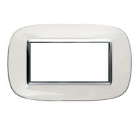 BTicino HB4804DB Axolute Placca Ovale, 4 Moduli, Bianco Liquido