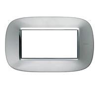 BTicino HB4804XC Axolute Placca Ovale, 4 Moduli, Alluminio